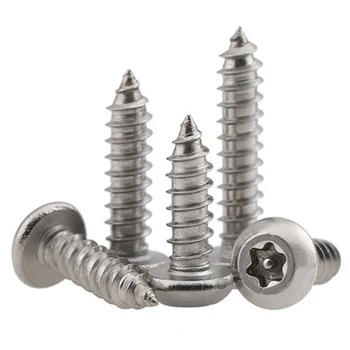 

10pcs M4.8 304 stainless steel Pan head Round heads Plum blossom Anti-theft with post Self-tapping screws 13mm-38mm Length torx