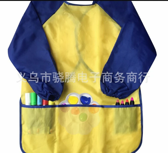 Детский фартук для искусства и рукоделия-Приготовление выпечки живопись Детский фартук Play-тесто - Цвет: Желтый цвет