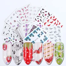 40 листов водяных знаков наклейки для ногтей смешанный цветок мультяшный дизайн ногтей переводные наклейки для маникюра Обертывания Декор BESTZ001-040
