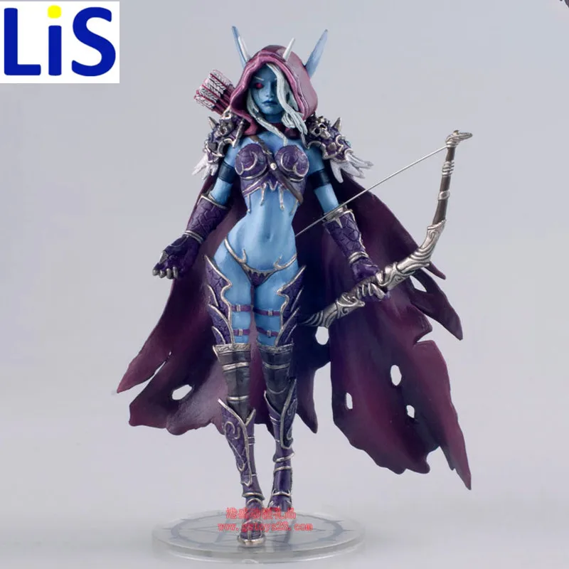 

Lis New 17CM WOW Sylvanas Windrunner Archery queen PVC Action Figure Model With Base Collection Boy Toy Birthday Gifts