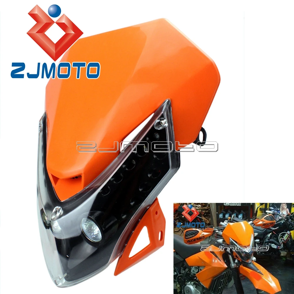

Universal Motorcycle Headlight Dirtbike Motocross Bike Orange Headlight For KTM XR WR CR RMZ DR DRZ250 Headlight Fairing