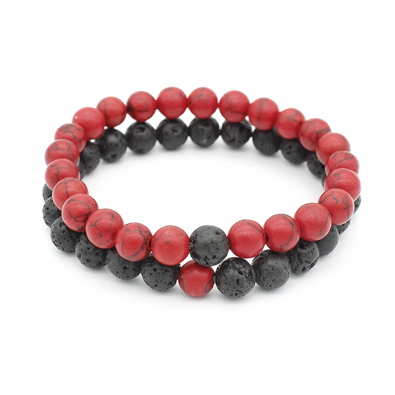 8mm Lava Natural Stone  Agate Tigereye Beads Bracelet Homme Mala Yoga Bracelet Couple Pulseira BFF_17