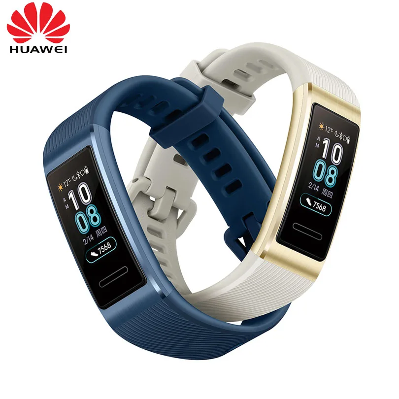 2019 nuevo original Huawei Band 3 Pro banda inteligente GPS marco de Metal Amoled Color pantalla táctil natación Sensor de ritmo cardíaco sueño rastreador - 1