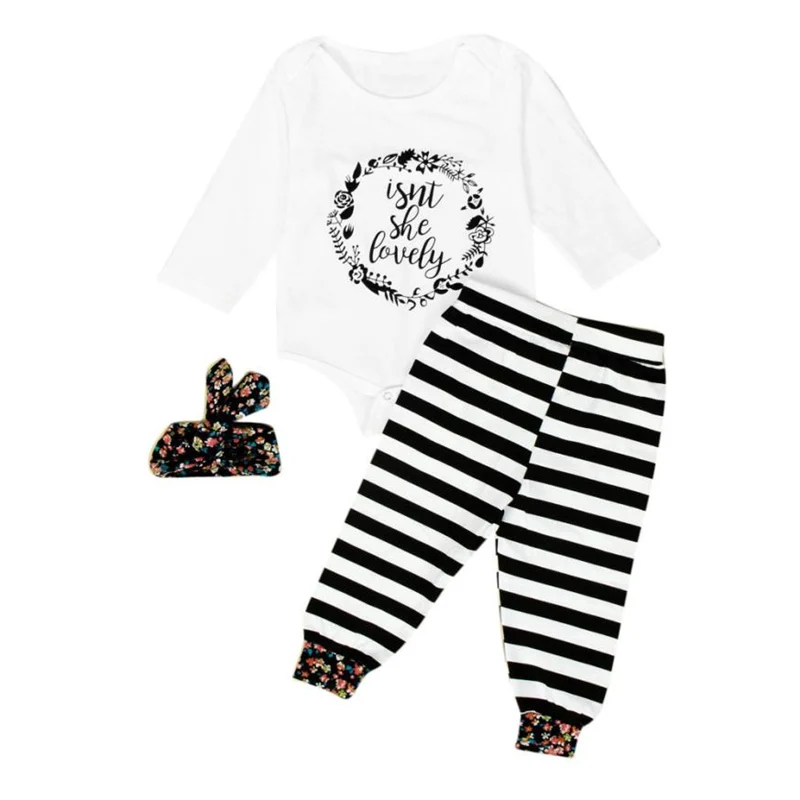 clothing for baby 1Set Newborn Baby Girls Letter Romper Tops Pants Headband 3PCS Outfits Clothes baby girl winter clothes 0818 clothing for baby 1Set Newborn Baby Girls Letter Romper Tops Pants Headband 3PCS Outfits Clothes baby girl winter clothes 0818