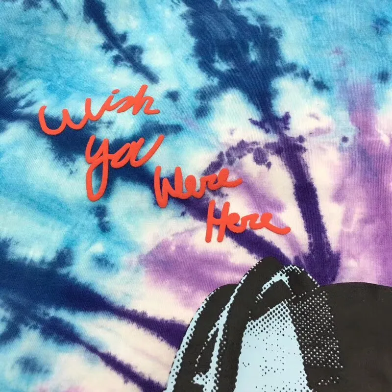 Новая ASTROWORLD Трэвиса Скотта TIE DYE футболка с длинным рукавом для мужчин и женщин 1:1 лучшее качество мода Casaul ASTROWORLD футболки