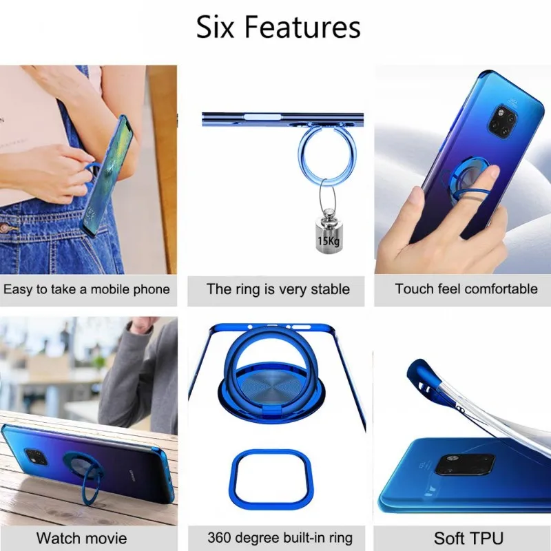 Чехол для Huawei Mate 30 20 P40 P30 P20 Lite Pro Y6 Y5 Y7 Y9 2019 Honor 9X 8X 8A чехол с кольцом и подставкой