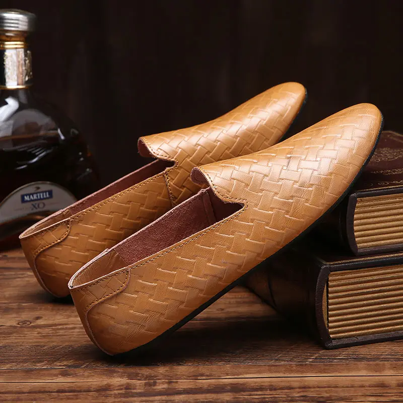 unique designer woven formal leather men shoes luxury brand evening wedding flat male footwear dress brogue oxford shoes for men (8)