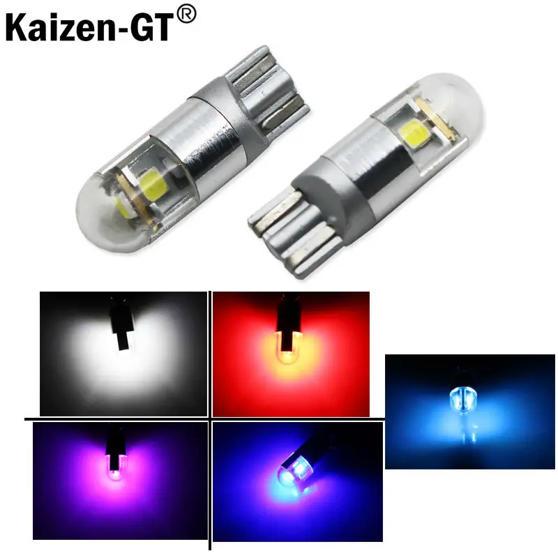 

2pcs T10 194 W5W White Red Yellow Blue LED Bulbs Dashboard Light Indicator light Front Position lamp License Plate Light