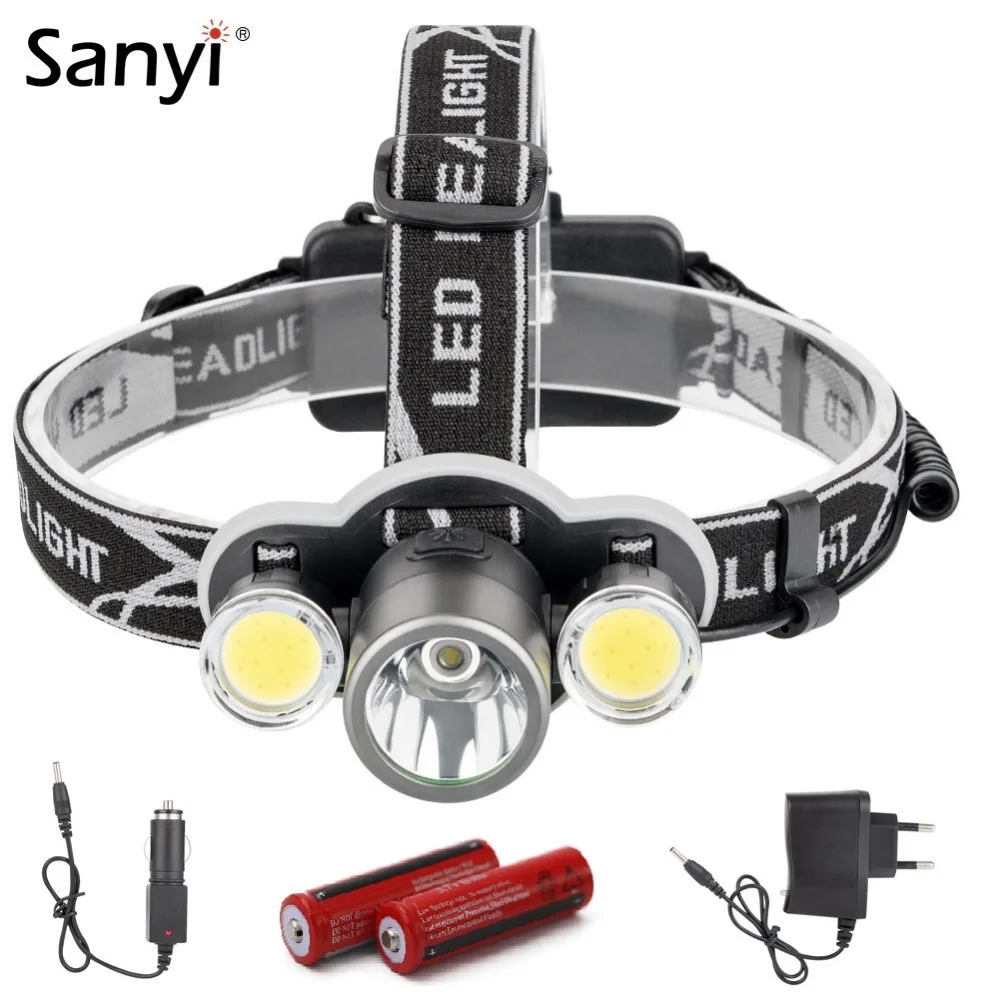 

6000 Lumen Headlamp XML T6+2COB LED Head Lamp Powerful Led Headlight Head Torch 18650 Rechargeable Fishing Hunting Lantern