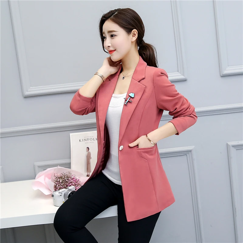 

2018 Spring and Autumn New Style Long Wild Slim Big Jacket Women's Small