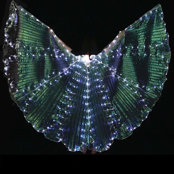 

8 petals Colorful Led Isis Wings with Stick Belly Dance Accessory Stage Performance Props Club Belly Dance Light Up Show Costume