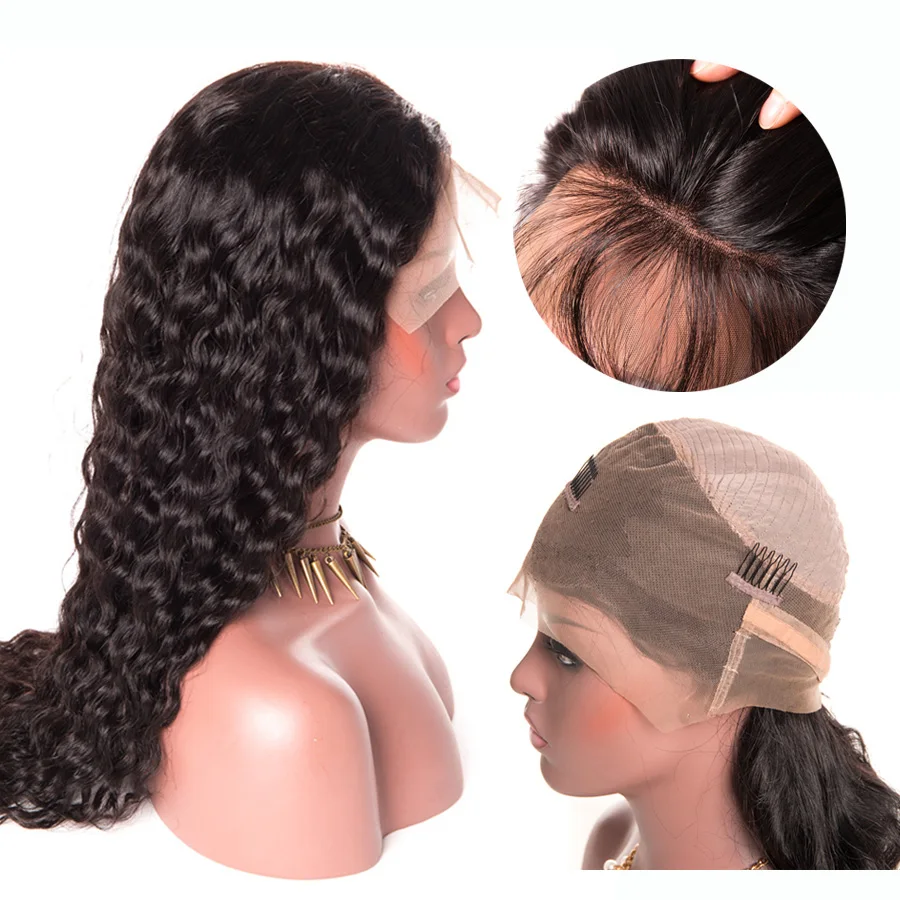 Peruvian Water Wave 360 Lace Frontal Wig Pre Plucked With Baby Hair Lace Front Human Hair Wigs For Women RXY Remy Black Lace Wig (3)