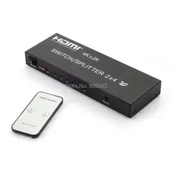 4 К * 2 К 1080 P 3d 2x4 Матрица HDMI видео переключатель Splitter Усилители домашние 1.4a Full HD с ИК-пульт