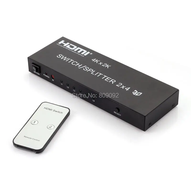 4K * 2K 1080P 3D 2x4 Матрица HDMI видео переключатель сплиттер усилитель 1.4a Full HD с ИК