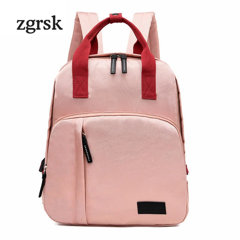 

Fashion Woman Backpack Waterproof Nylon Soft Handle Solid Multi-pocket Travel Zipper Mochila Feminina School Bags Bagpack