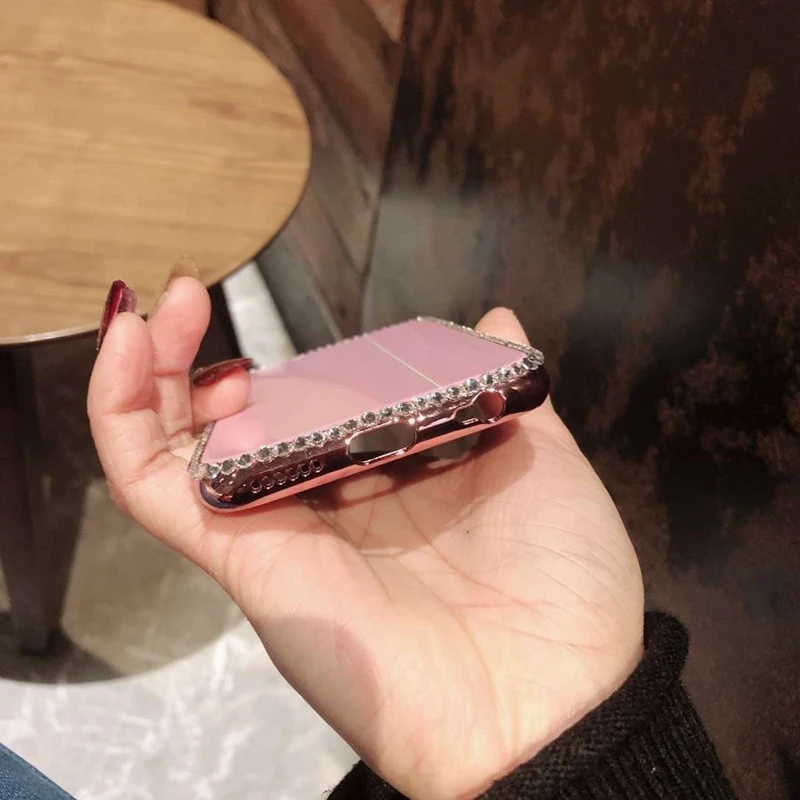 Tfshining Luxury Laser Aurora Glass Case For iphone XR XS Max X 8 7 Plus 6 6s Plus Gradient Rainbow Diamond Bling Hard Cover Bag (5)
