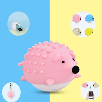 

Samll Hedgehog Silicone TWS Speaker Keychain TF Bluetooth Rechargeable Music Audio Smartphone Call Sound USB Adapter Column Box