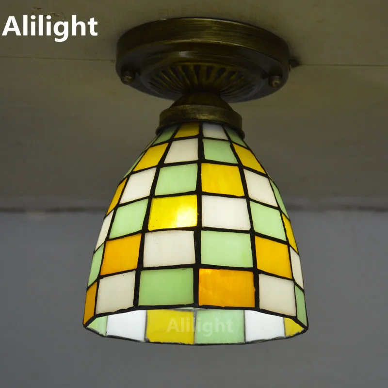 Tiffany Small Ceiling Light Mosaic Stained Gl Flush Mount Lamp Tiffany Small Ceiling Light Mosaic Stained Gl Flush Mount Lamp Mediterranean Sea Indoor Lighting E27 110 240v Decor Fixtures In Lights From