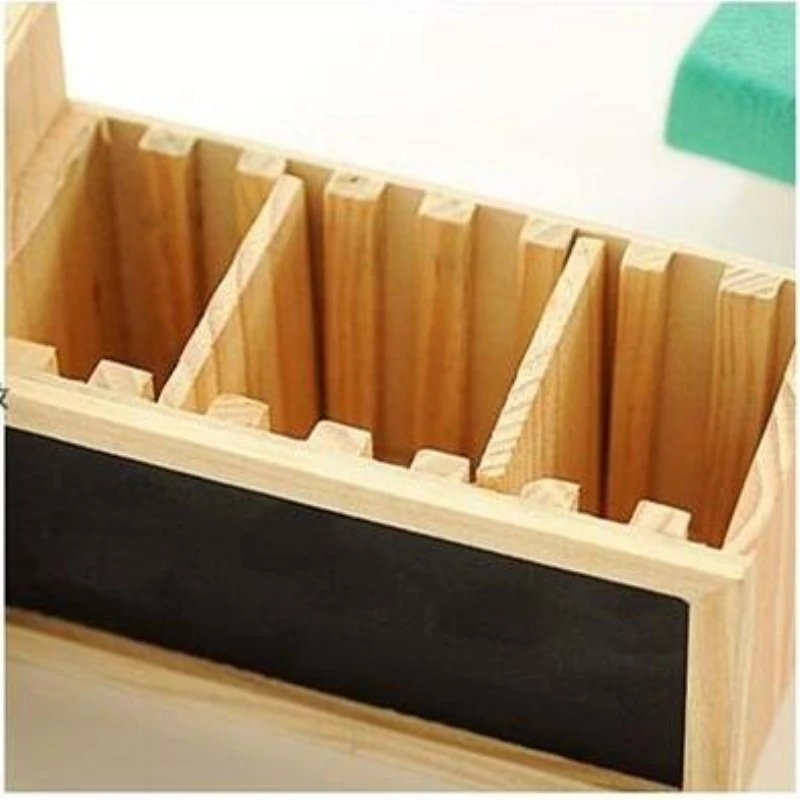 Wooden Pen Holder With Blackboard Cute Desktop Pencil Holder