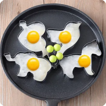

Cartoon Stainless Steel Omelet Steamed Poached Egg Baking Mold Home Irregular Shaped Love Fried Chicken Cake Mold
