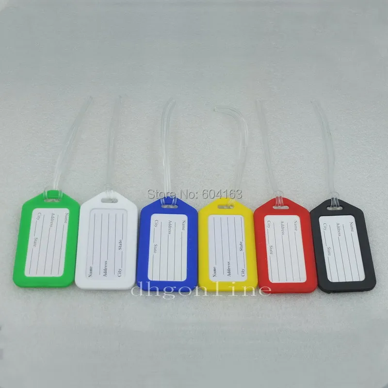 12 Sets Vertical Loop & Rigid Luggage Tag Holder Set Address Secure ID