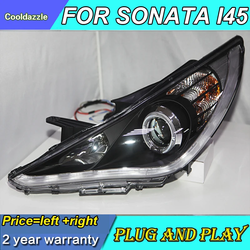 Светодиодный Hyundai Sonata YF I45 светодиодные фары ангельские глазки 2009 2010 201120122013 2014