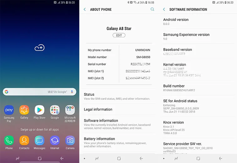 Мобильный телефон samsung Galaxy A9 G8850 4G LTE, 4 Гб ОЗУ, 64 Гб ПЗУ, Android 8,0, двойная камера заднего вида, 16 МП, 24 МП