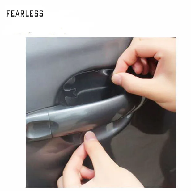 

4 PCS Universal Car Door Handle Super Film Door Wrist Handle Protective Film Door Transparent toughness wear Protection Film