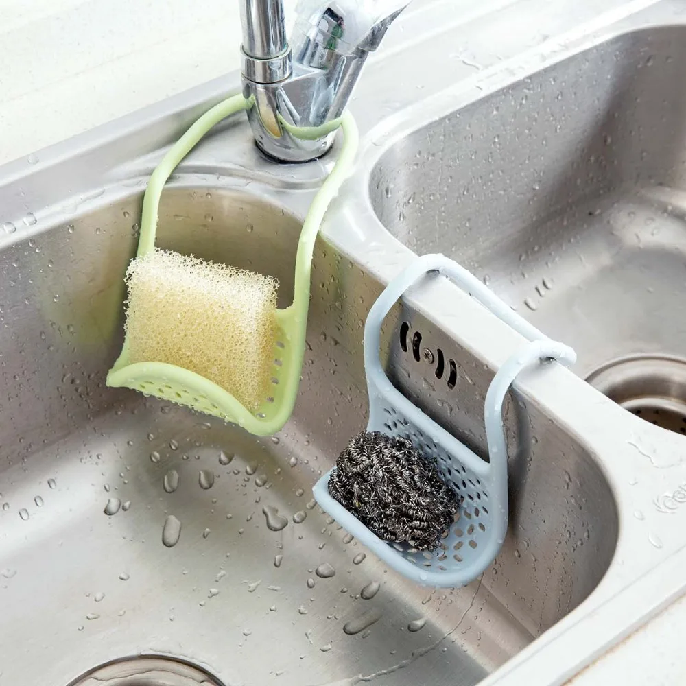 

Sink Storage Dish Drying Rack Sponge Scrubbers Soap Holder Drainer Kitchen Toilet Bathroom Storage Rack Wall Shelf Organizer