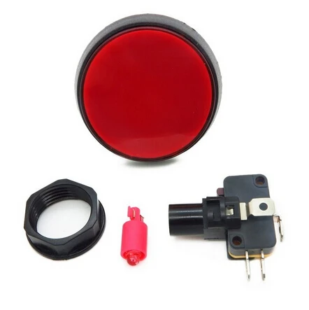

Flat 60mm Push Button Switches Large illuminated Keys Amusement parts video game accessories Button With Microswitch LED Lights