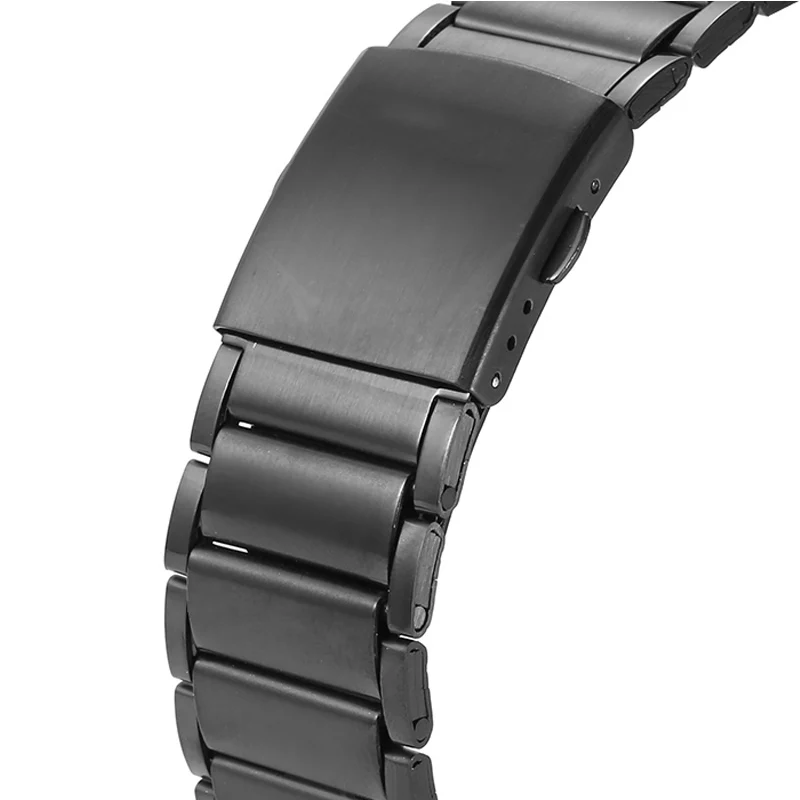 cool big case quartz watch for men four time zones steel bracelt wristwatches (2)