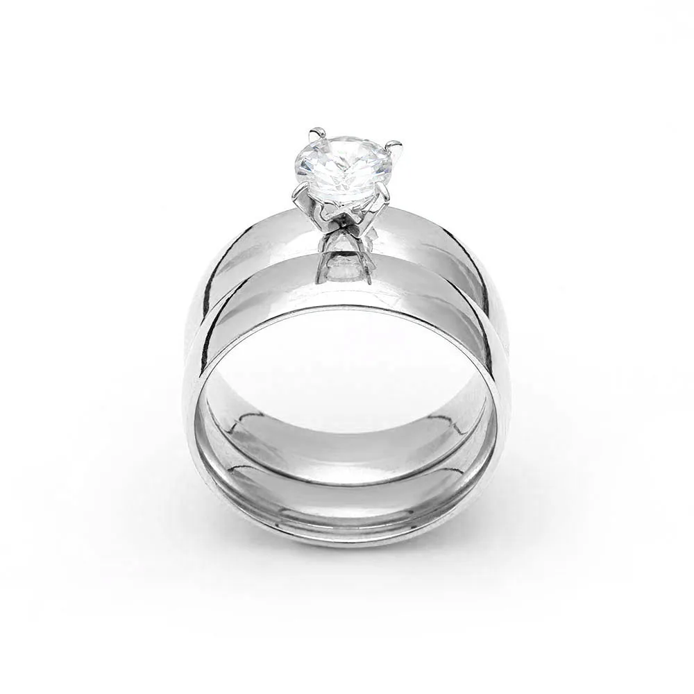 Кольца из нержавеющей стали с цирконом 8 мм|wedding rings for women|wedding ringsrings women |