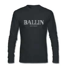 Summer T-Shirts Ballin Amsterdam Print Fashion T-shirt 100% cotton loose O-Neck men and women T Shirt long sleeve Tee Shirt