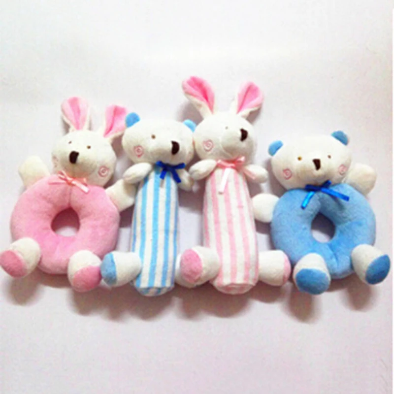 

Baby Cartoon Rabbit Bear Plush Rattle Ring Bell Newborn Hand Grasp Toys Soft Mobile Infant Crib Dolls Peluche Hochet Brinquedos