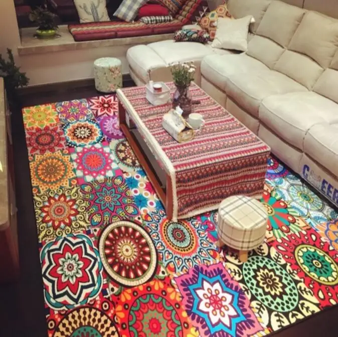 Large Size Vintage Art Ethnic Russian Style 3D Carpet Lving Room Bedroom Study Mat Machine Washable custom Rug Home Accessories
