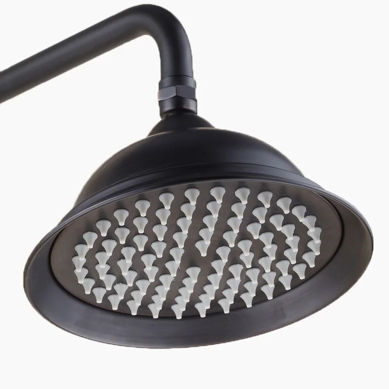 quyanre wanfan gappo black broze shower faucets set rainfall shower head creamic handshower swivel tub spout dual handles mixer tap bathroom shower5