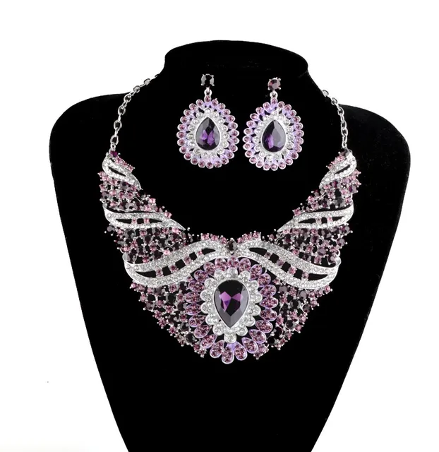 Aliexpress.com : Buy India style bridal wedding jewelry sets rhinestone multi color necklace