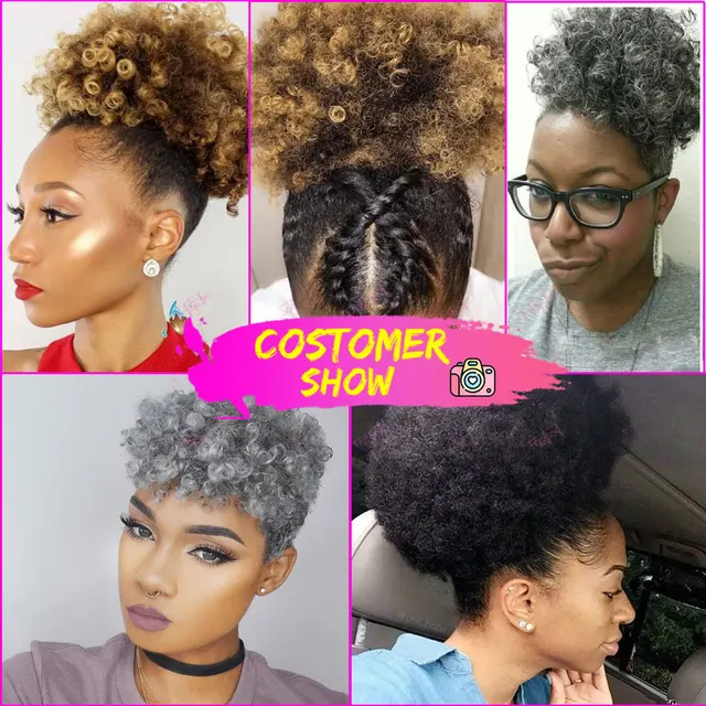Online Shop Synthetic Hair Chignon Afro Kinky Bun Curly Hair Buns