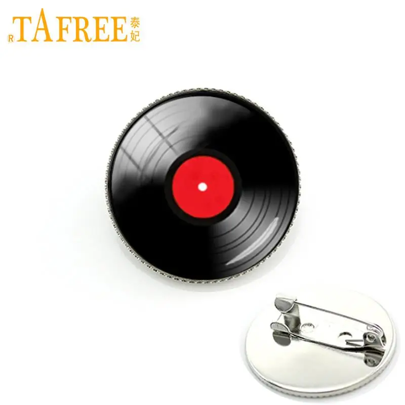 TAFREE виниловая запись LP DJ для мужчин ретро-художественная брошь с кабошоном