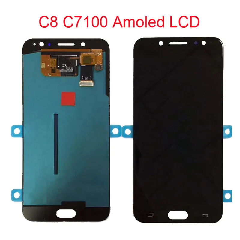 ЖК-дисплей Super Amoled для Samsung Galaxy C7 2017 C8 C7100 C710 с сенсорным экраном и дигитайзером в