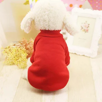 

Pet Autumn & Winter Clothes High Collar Warm And Comfortable Jacket Pets Breathable Solid Color Warm Outfits