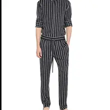 S-4XL весна и осень мужской набор комбинезонов в Вертикальную Полоску комбинезон большого размера эластичный пояс брюки