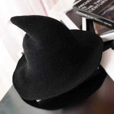 Cappello da strega di Halloween, da uomo e da donna, in lana lavorata a maglia, alla moda, solido, vario, ideale come regalo per la fidanzata._voghion.com