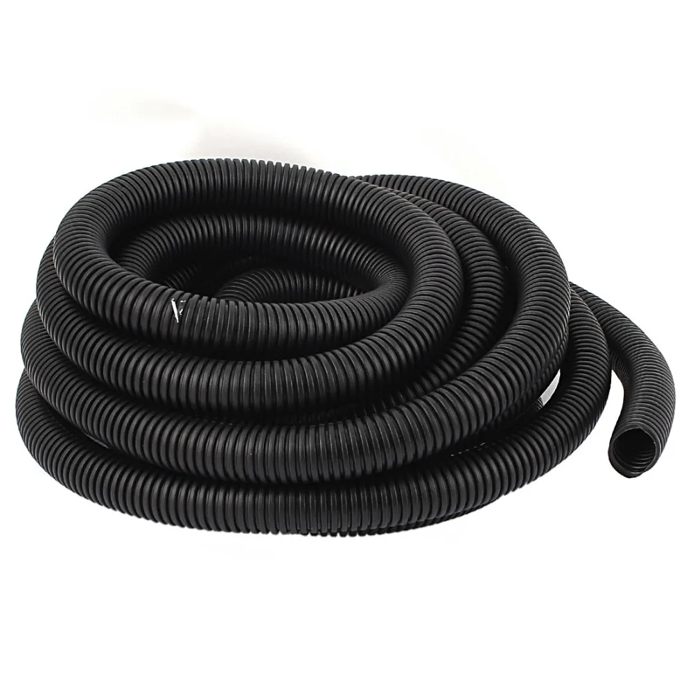 

New Arrival 16Ft Length 21.2mm x 17mm Dia Corrugated Wire Cable Conduit Tubing Tube Pipe Black