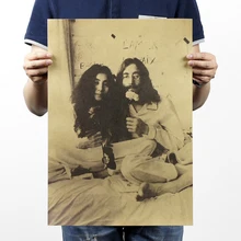 Джон Леннон пара/крафт-бумага/кафе/Бар плакат/Ретро плакат/декоративная живопись 51x35,5 см