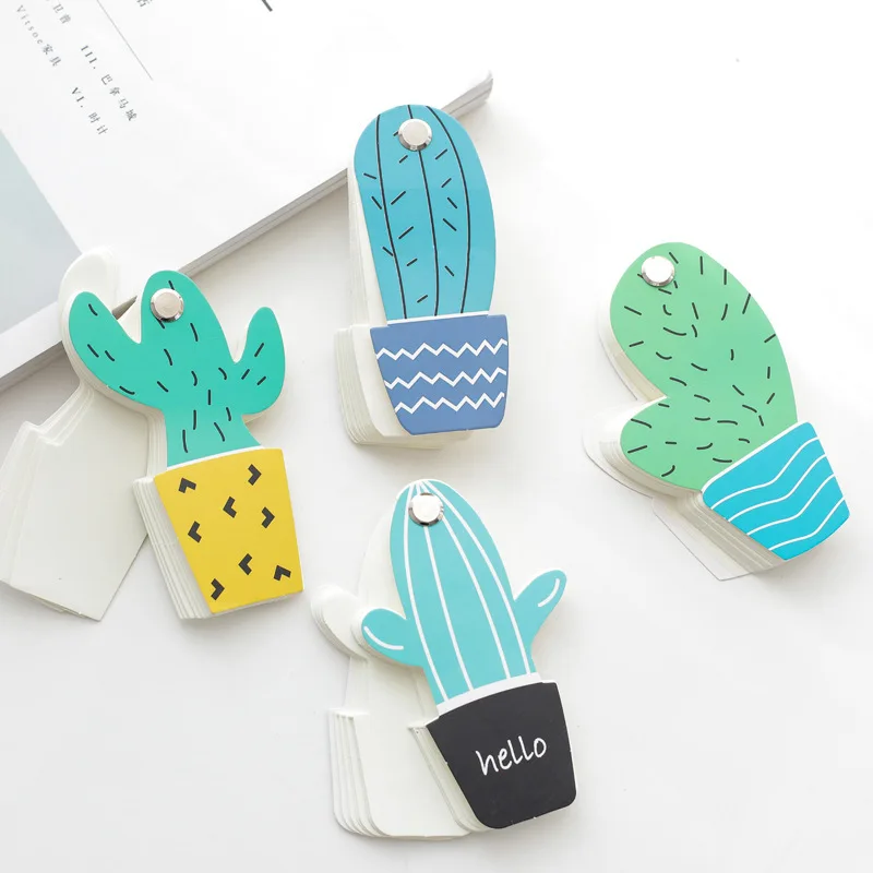 

2pc Cactus and Unicorn Can Tear Memo Pad Kawaii Stationery Rotate 80 Pages Sticky Note Student School Office Supplies