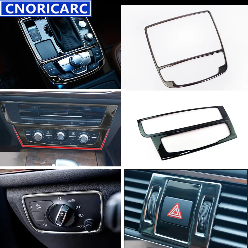 

CNORICARC Stainless Steel Interior Accessories Control CD Panel Gearshift Box Cover Trim For Audi A6 C7 2012-17 Car Styling