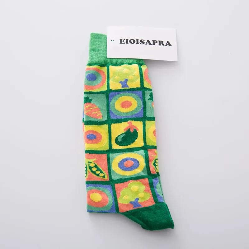 7 EIOISAPRA Красочные Креативные счастливые носки Новинка Забавные носки Европа США уличный бизнес унисекс хип-хоп скейтборд Calcetines - Цвет: 7