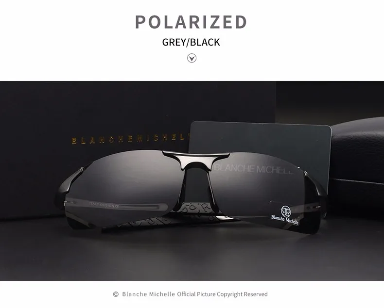 High Quality Ultra-Light Aluminum Magnesium Sport Sunglasses Polarized Men UV400 Rectangle Gold Outdoor Driving Sun Glasses