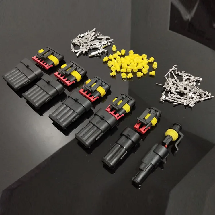 10 sets Kit 2 pin 1/2/3/4/5/6 pins Way AMP Super seal Waterproof Electrical Wire Connector Plug for car PN36 | Обустройство дома